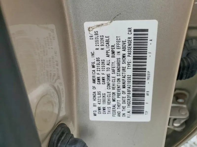 2015 HONDA ACCORD EXL  