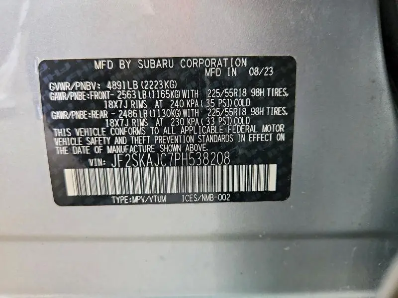 2023 SUBARU FORESTER SPORT  