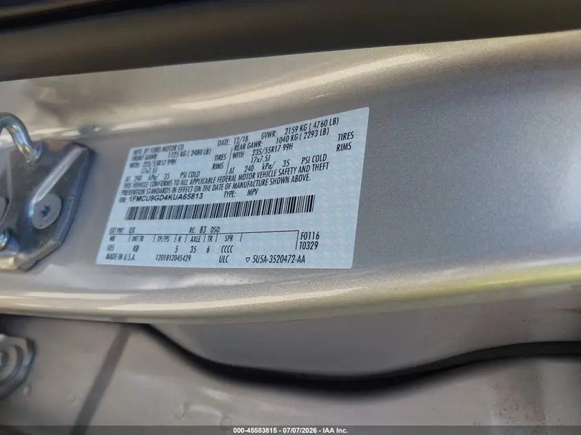 2019 FORD ESCAPE SE