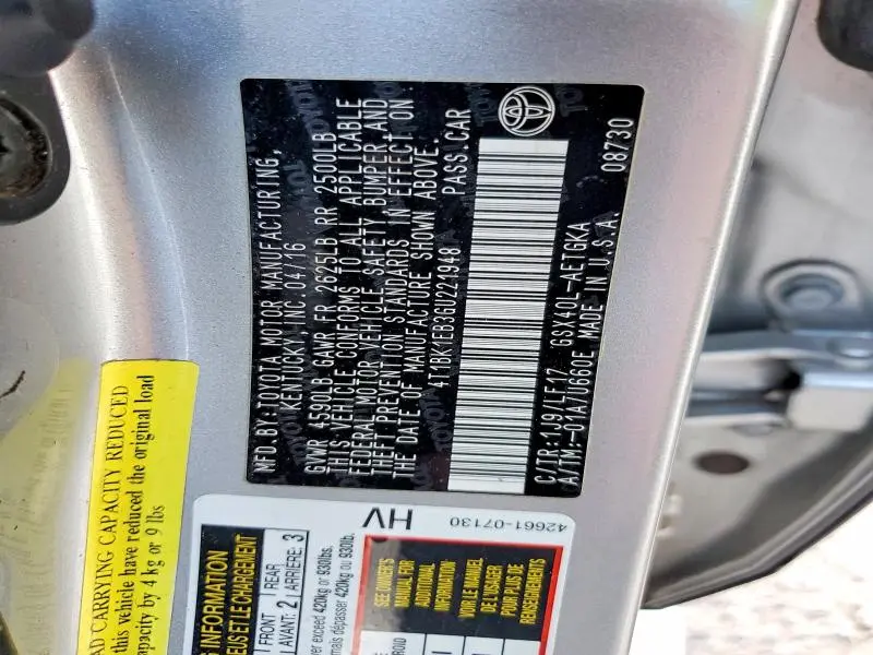 2016 TOYOTA AVALON XLE PREMIUM  