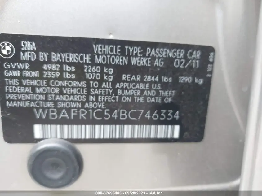 2011 BMW 5 SERIES 528I