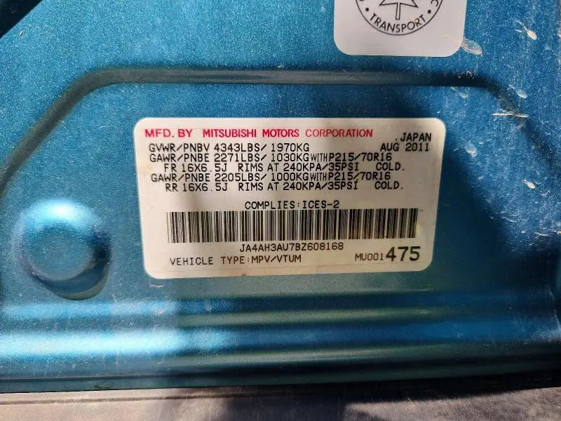 2011 MITSUBISHI RVR SE  