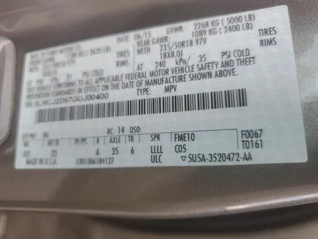 2016 LINCOLN MKC SELECT  