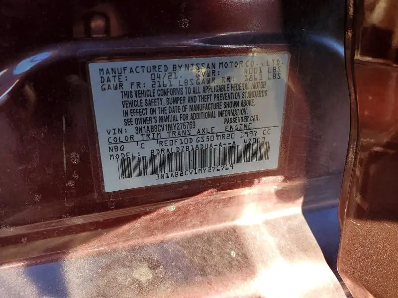 2021 NISSAN SENTRA SV  