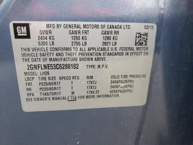 2012 CHEVROLET EQUINOX LT  
