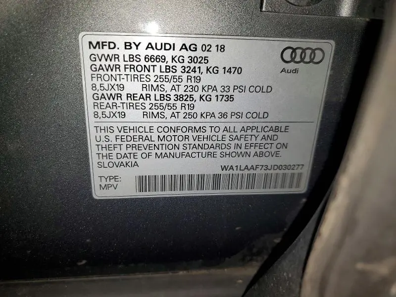 2018 AUDI Q7 PREMIUM PLUS  