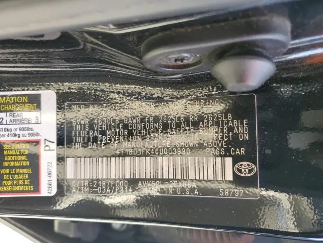 2012 TOYOTA CAMRY HYBRID  