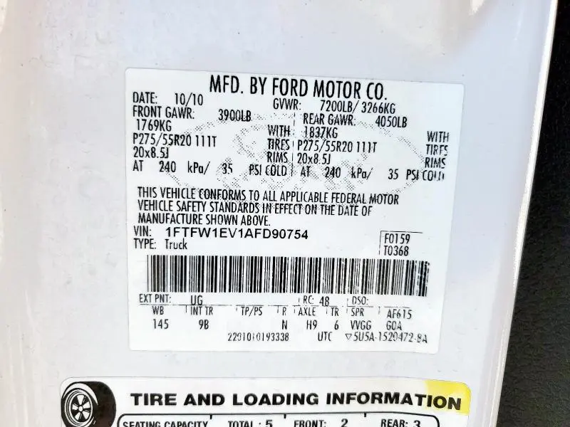 2010 FORD F150 SUPERCREW  