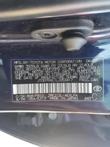 2020 TOYOTA COROLLA LE  