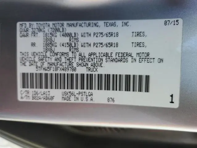 2015 TOYOTA TUNDRA CREWMAX LIMITED  