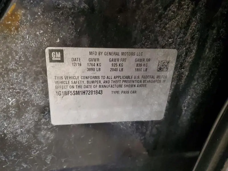 2017 CHEVROLET CRUZE PREMIER  