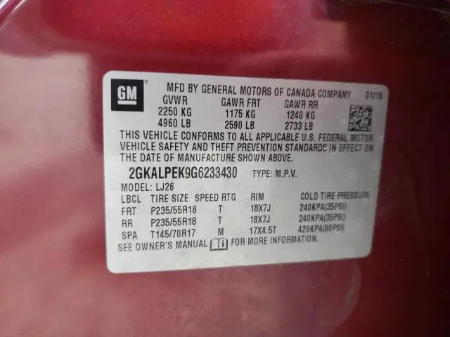 2016 GMC TERRAIN SLT  