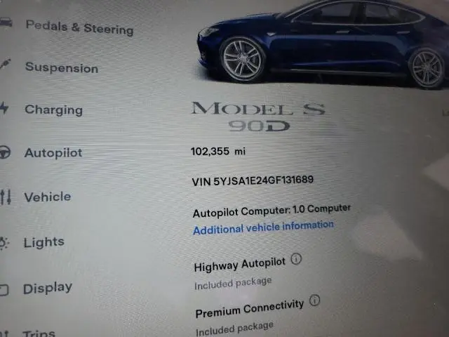2016 TESLA MODEL S   