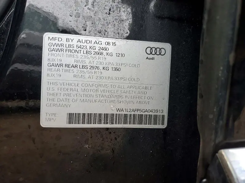 2016 AUDI Q5 PREMIUM PLUS  