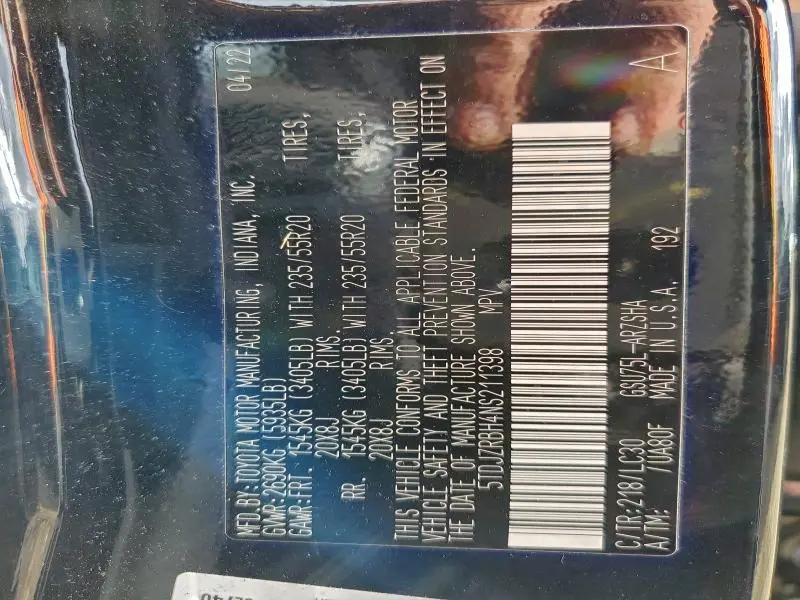 2022 TOYOTA HIGHLANDER XSE  