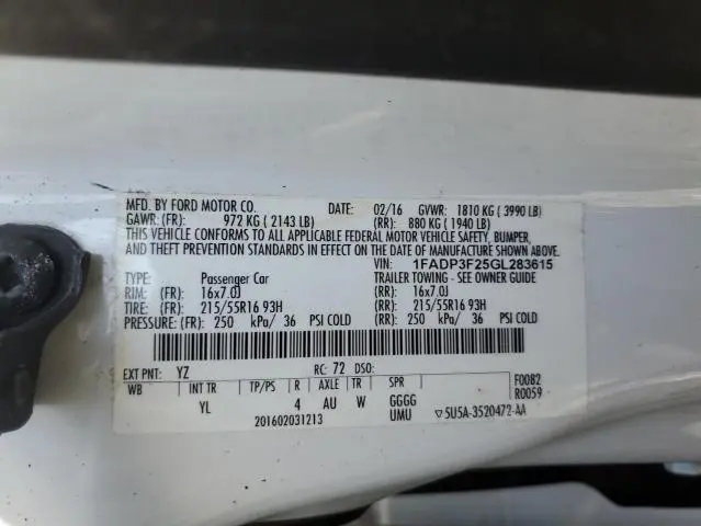 2016 FORD FOCUS SE  