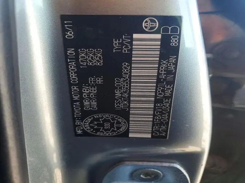 2011 TOYOTA YARIS BASE  