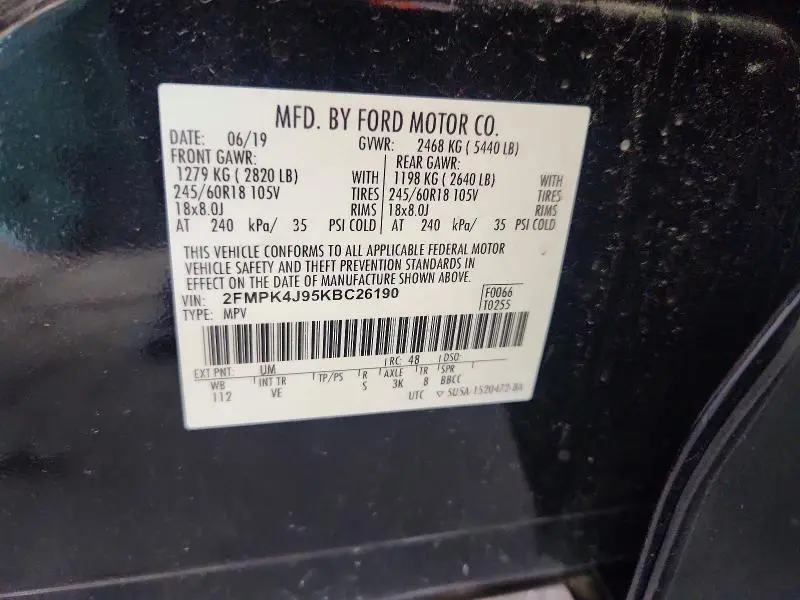 2019 FORD EDGE SEL  