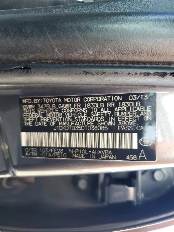 2013 TOYOTA PRIUS C ONE  