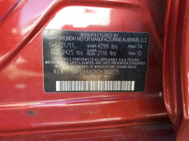 2012 HYUNDAI SONATA GLS  