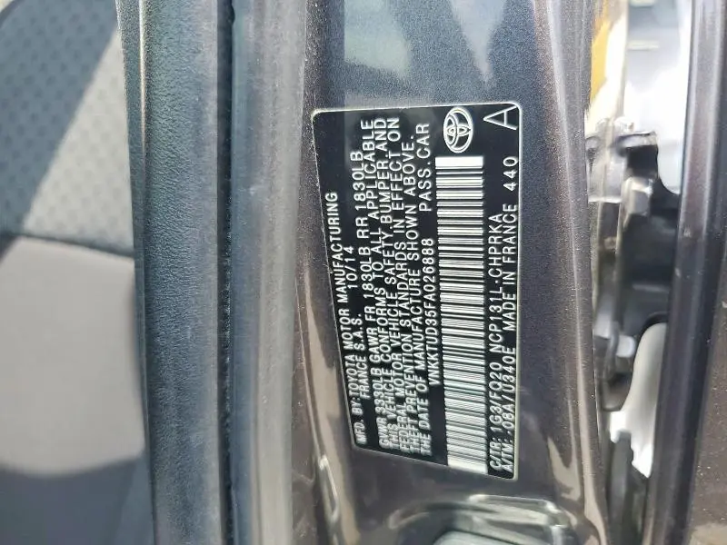 2015 TOYOTA YARIS 5-DOOR L  