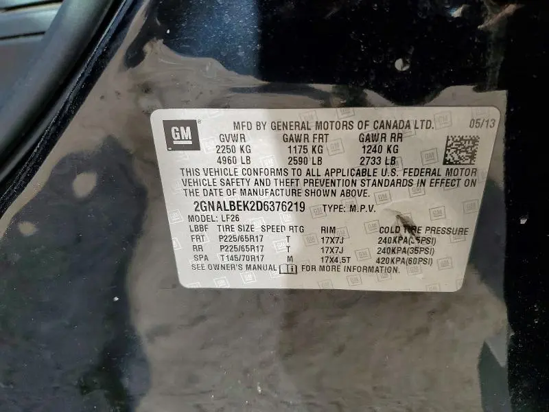 2013 CHEVROLET EQUINOX LS  