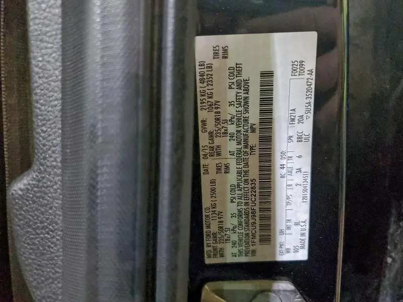 2015 FORD ESCAPE TITANIUM  