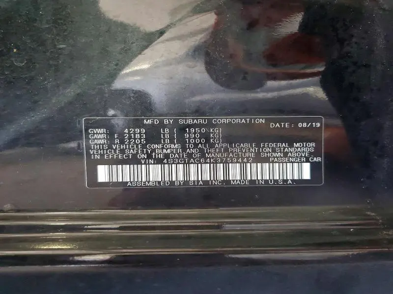 2019 SUBARU IMPREZA PREMIUM  