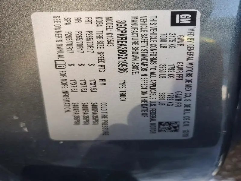 2011 CHEVROLET SILVERADO K1500 LS  