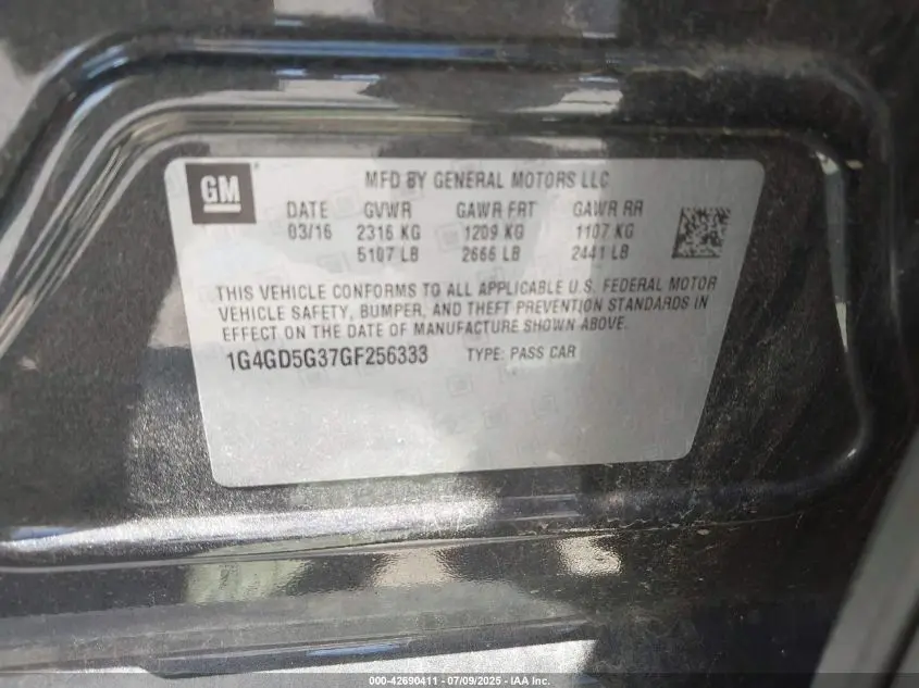 2016 BUICK LACROSSE PREMIUM I