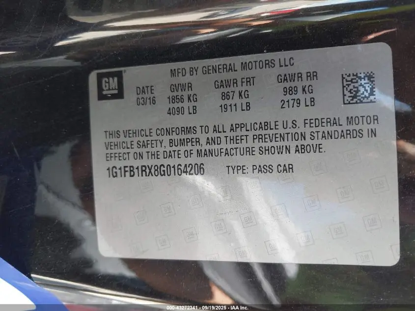 2016 CHEVROLET CAMARO 1LT