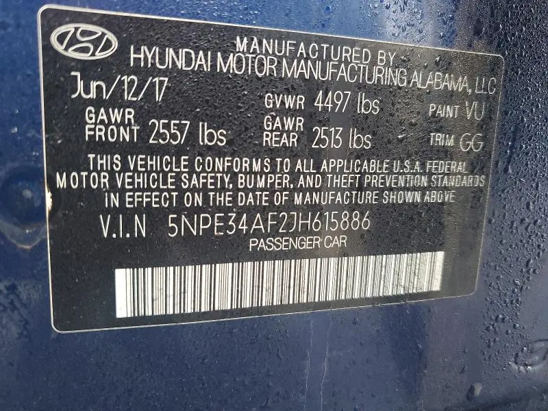 2018 HYUNDAI SONATA SEL  