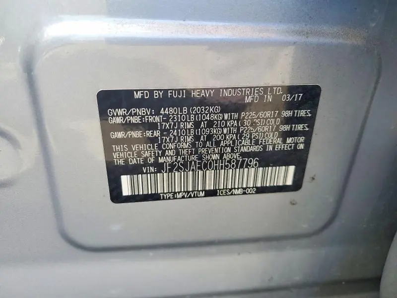 2017 SUBARU FORESTER 2.5I PREMIUM  