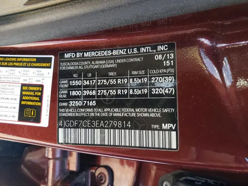 2014 MERCEDES-BENZ GL 450 4MATIC  