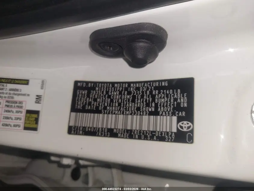 2021 TOYOTA COROLLA LE