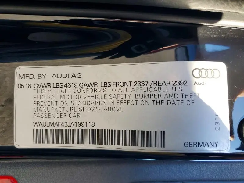 2018 AUDI A4 PREMIUM PLUS  