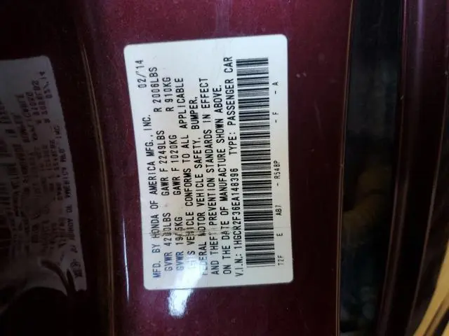 2014 HONDA ACCORD LX  