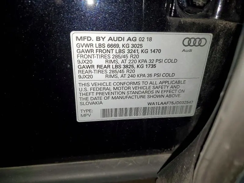 2018 AUDI Q7 PREMIUM PLUS  