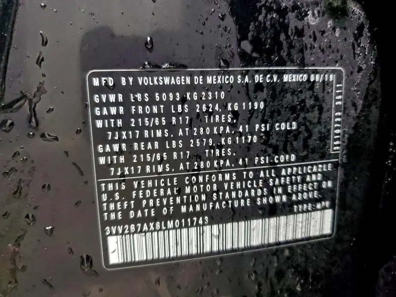 2020 VOLKSWAGEN TIGUAN SE  