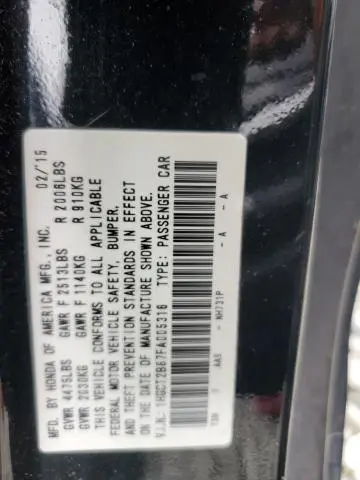 2015 HONDA ACCORD EXL  