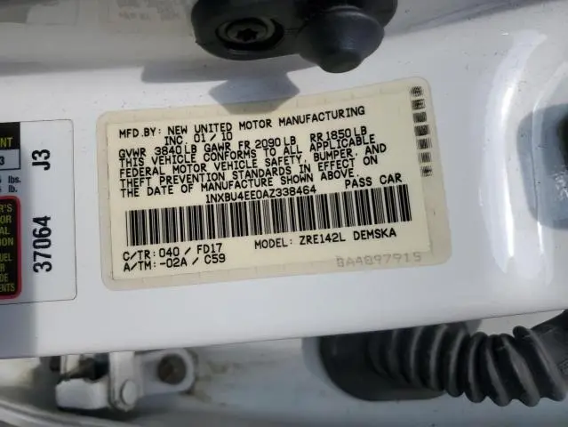 2010 TOYOTA COROLLA BASE  