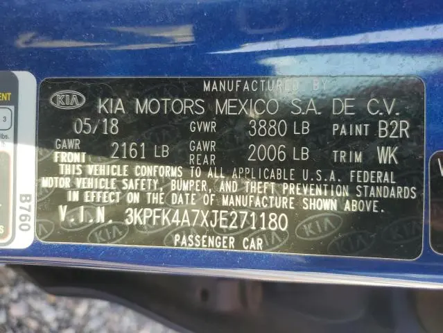 2018 KIA FORTE LX  