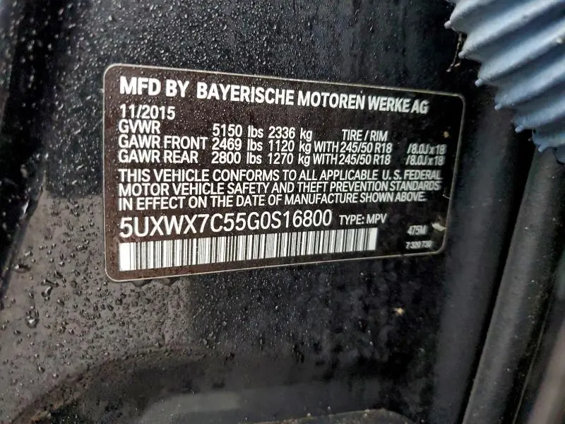 2016 BMW X3 XDRIVE35I  