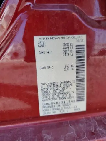 2020 NISSAN ALTIMA PLATINUM  