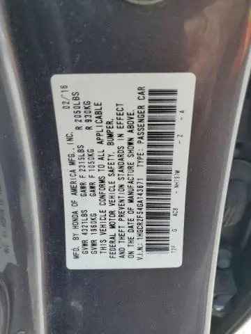 2016 HONDA ACCORD SPORT  