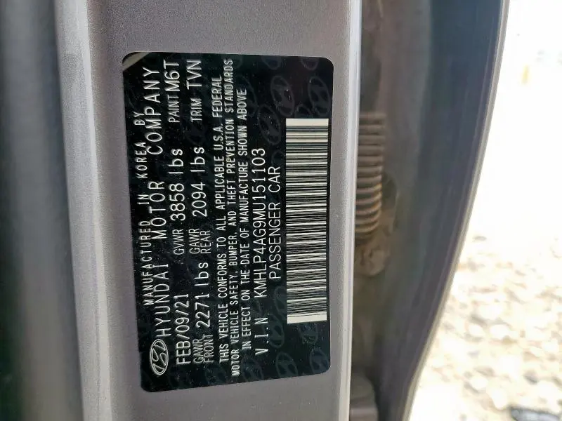 2021 HYUNDAI ELANTRA LIMITED  