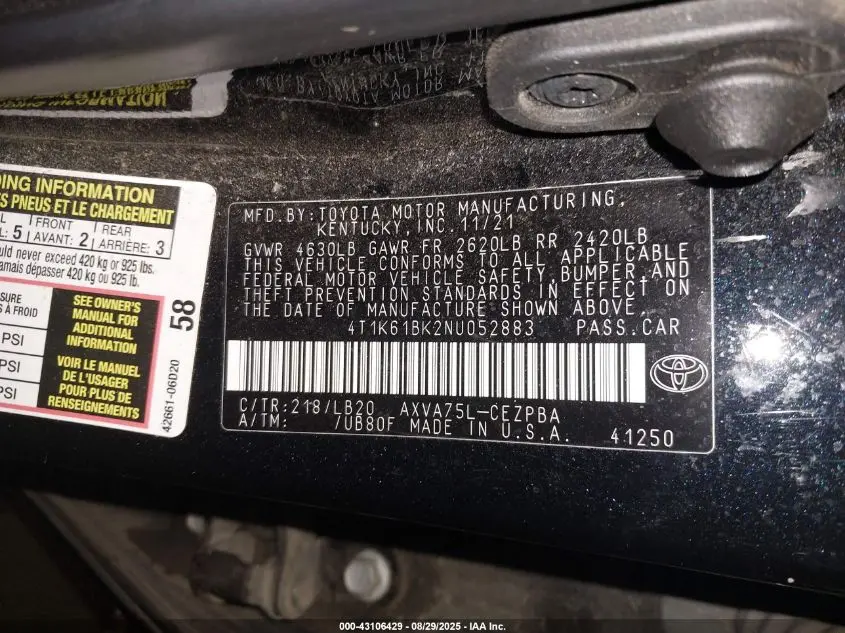 2022 TOYOTA CAMRY XSE AWD