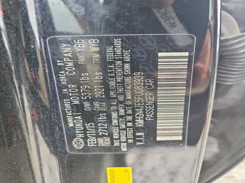 2015 HYUNDAI GENESIS 3.8L  