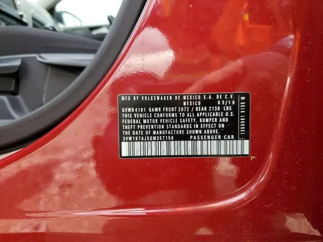 2016 VOLKSWAGEN JETTA S  