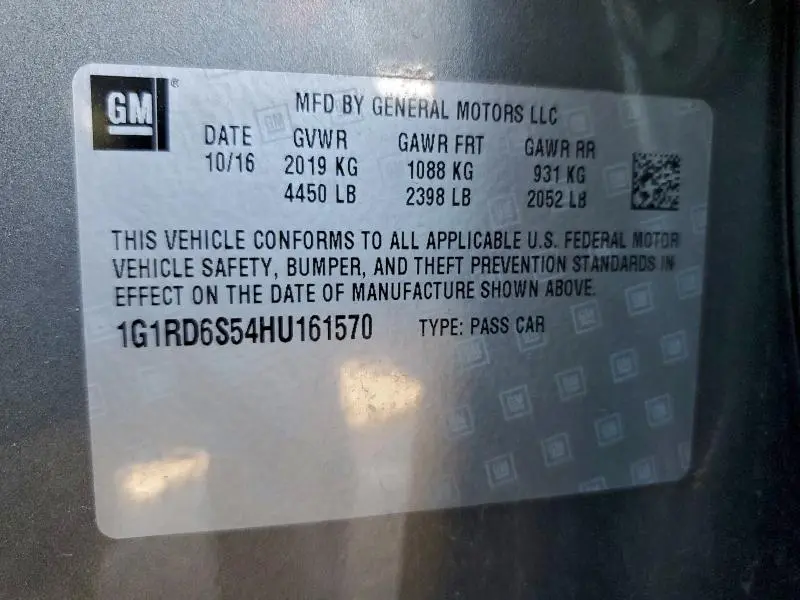 2017 CHEVROLET VOLT PREMIER  